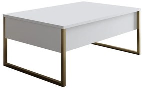 Set de mobilier pentru living Luxe, Alb- Auriu