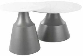 Set 2 mese de cafea Itaka alb/gri ø50/ø70