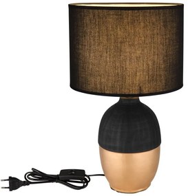 Veioza, lampa de masa design modern Valentino auriu, negru