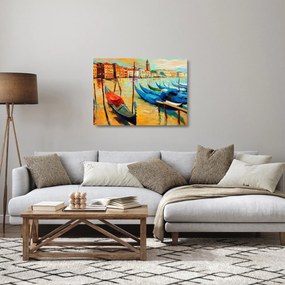 Tablou pe sticlă - Port în Veneția (70x50 cm)