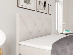 Pat matrimonial Boxspring 140 cm Darro (alb) (cu sp. depozitare). 1044210