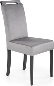 Scaun CLARION 2, gri/negru, stofa catifelata/lemn, 42x58x97 cm