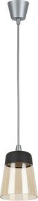 Brilagi-LED Lustra R din sticlă 1xE27/60W/230V Ø 15,5 cm argintiu/bej fumuriu/negru