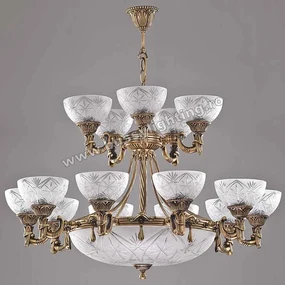 Candelabru Elegante cu 15 Brate, Desing Clasic, Finisaj Bronz Antic - Bussy Lighting 3038-52-15