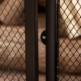 HOMCOM Paravan anti-scântei grilă de protecție pentru șemineu barieră de siguranță 3 panouri pliabile și ușă 120 x 79 cm | Aosom Romania