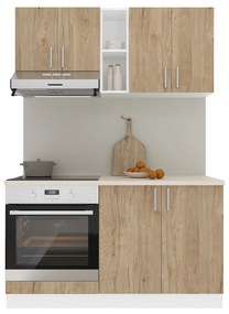 Set haaus V4, Lemn Natural/Alb, Blat Thermo 28 mm, L 140 cm