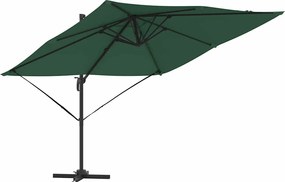 vidaXL Parasol Roma Verde 286 x 284 x 265 cm Aluminiu și poliester