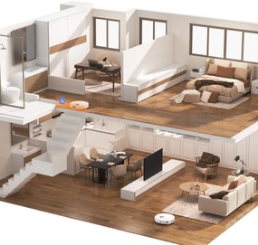 Robot aspirator Roborock Q Revo Max V, 7000Pa, 180 min, 300 m², Dry/Mocro, Wi-Fi, PreciSense® LiDAR + Reactive AI, Asistent vocal, Alb