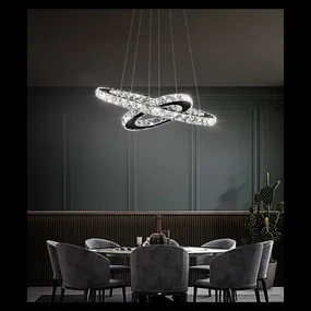 Lustra LED cu telecomanda Cristal Elit'S, wifi 2.4G lumina/rece/calda/neutra intensitate reglabila, 96W