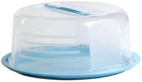 Platou rotund pentru prajitura cu capac Dolce, Domotti, 30 cm, albastru