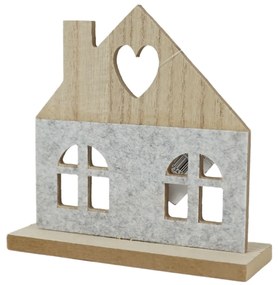Casuta decorativa de lemn HEARTLY 14 cm