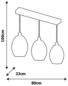 Lustră pe cablu BELIZE 3xE27/60W/230V