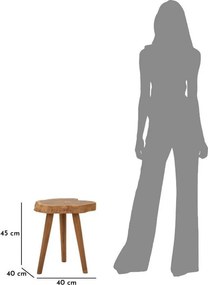 Scaun tip taburet în culoare naturală din lemn de tec Budut – Mauro Ferretti