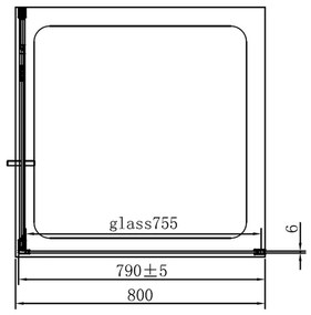 Cabina dus patrata culoare crom 80x80 cm, Mediterraneo, Andina 800x800 mm