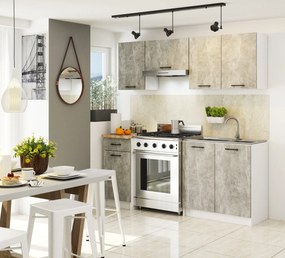 Dulap superior de bucătărie Ozara W80 H580 (alb + beton). 1071165