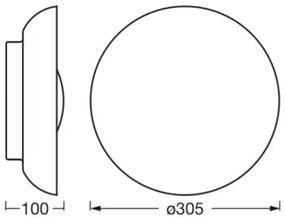 Osram - Plafonieră ORBIS MILAN, 2xE27/10W/230V, Ø 30,5 cm, negru