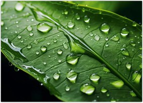 Tablou - Frunză după ploaie (70x50 cm)