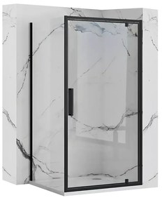 Cabina de dus de colt Rapid Swing Negru 120x80cm, Rea