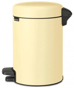 Cos de gunoi cu pedala Brabantia NewIcon 1008836, 3 L, Inchidere lina, Baza antiderapanta, Galben
