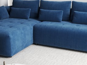 Colțar extensibil dumonde cu ladă de depozitare si sezut confortabil din spuma high-density, Malta Zoom Blue II 235x185 cm