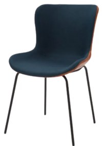 Scaun TEMPO, tesatura si piele ecologica - ALBASTRU - NEGRU