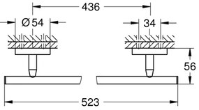 Suport pentru prosoape GROHE 41166000, 522 mm, crom lucios