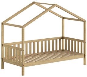Pat copii Vipack DALLAS CU GARD 90 X 200 CM CHÊNE