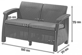 Corfu set II set de mobilier de grădină cappuccino