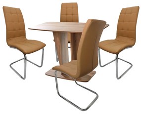 Set Masa Fixa Pal Nuc Si 4 Scaune Bucatarie/Dining Franko Cappucinno