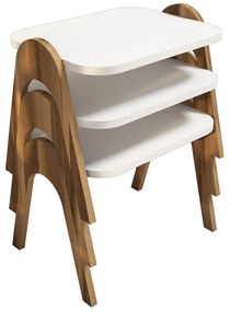 Măsuță auxiliară Paris White, 3 buc.
