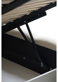 Pat tapițat Aura 160x200 cu spațiu depozitare - bouclé bej deschis Quelle 02