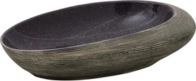vidaXL Lavoar de blat, violet și gri, 59x40x14 cm, ceramică, oval