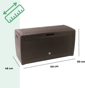 Cutie de depozitare RATO, 310L, 119x48x60cm, maro Prosperplast