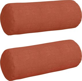 vidaXL Perne Bolster 2 pcs Roșu portocalie Ø 25 x 70 cm