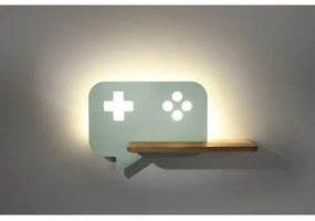 Aplică LED cu raft pentru copii CONSOLE LED/5W/230V verde