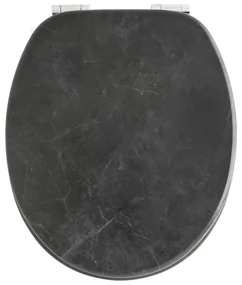 Capac vas WC AWD Black marmor, MDF, inchidere lenta,  37.6 x 5.5 x 45.5 cm