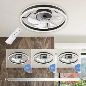 LED Plafonieră cu ventilator APOLLO LED/38W/230V negru + DO