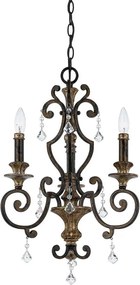 Quoizel QZ-MARQUETTE3 - Candelabru suspendat cu lanț MARQUETTE, 3xE14/60W/230V, finisaj bronz