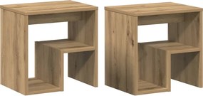 vidaXL Noptiere, 2 buc., stejar artizanal, 40x30x40 cm, lemn prelucrat