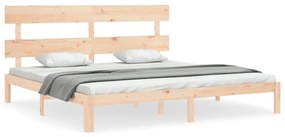 3193551 vidaXL Cadru pat cu tăblie 200x200 cm, lemn masiv de pin
