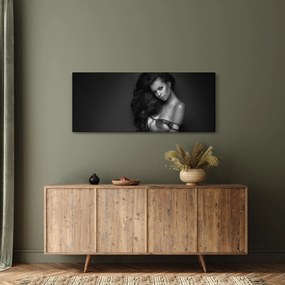 Tablou - Portretul unei femei seducătoare, alb-negru (120x50 cm)