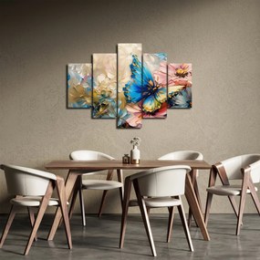 Tablou - Pictura de flori și fluturi (150x105 cm)