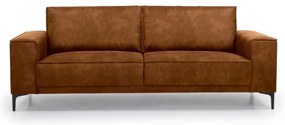 Canapea maro coniac cu tapițerie din imitație de piele 224 cm Copenhagen – Scandic