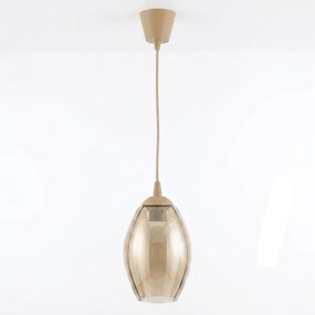 Brilagi - Lustră LED suspendată pe cablu R GLASS 1xE27/60W/230V Ø 17 cm bej/bej fumuriu