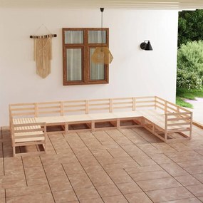 3076269 vidaXL Set mobilier de grădină, 10 piese, lemn masiv de pin