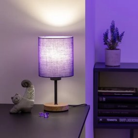Lampă de masă Brilagi NUBILA WOOD 1xE27/25W/230V stejar/mov