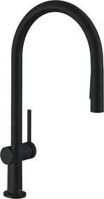 Baterie bucatarie cu dus extractibil Hansgrohe Talis M54 210 negru mat cu 2 tipuri de jet