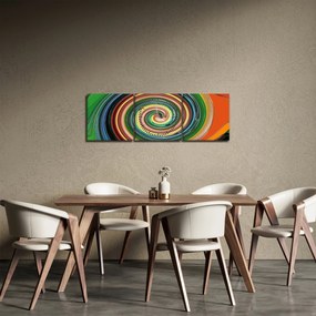 Tablou abstract - spirala colorata (cu ceas) (90x30 cm)