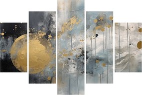 Tablou - Abstracție cu minge de aur (150x105 cm)