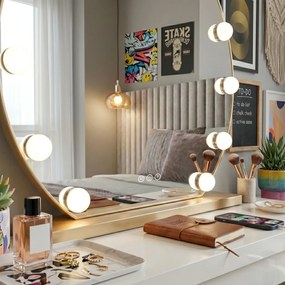 Oglindă LED HOLLYWOOD L. Gold 50 cm